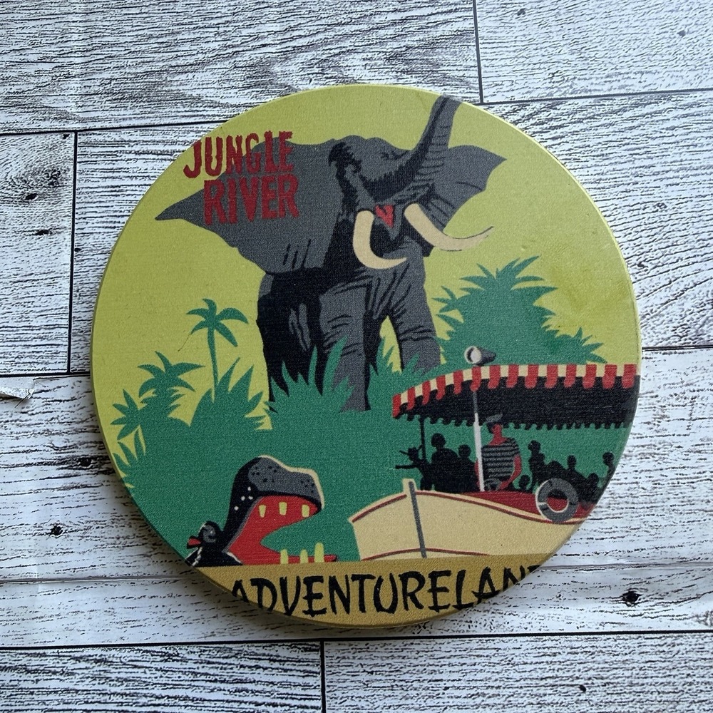 Disneyland Parks Adventureland Jungle Cruise Vintage Attraction Poster‎ Coaster